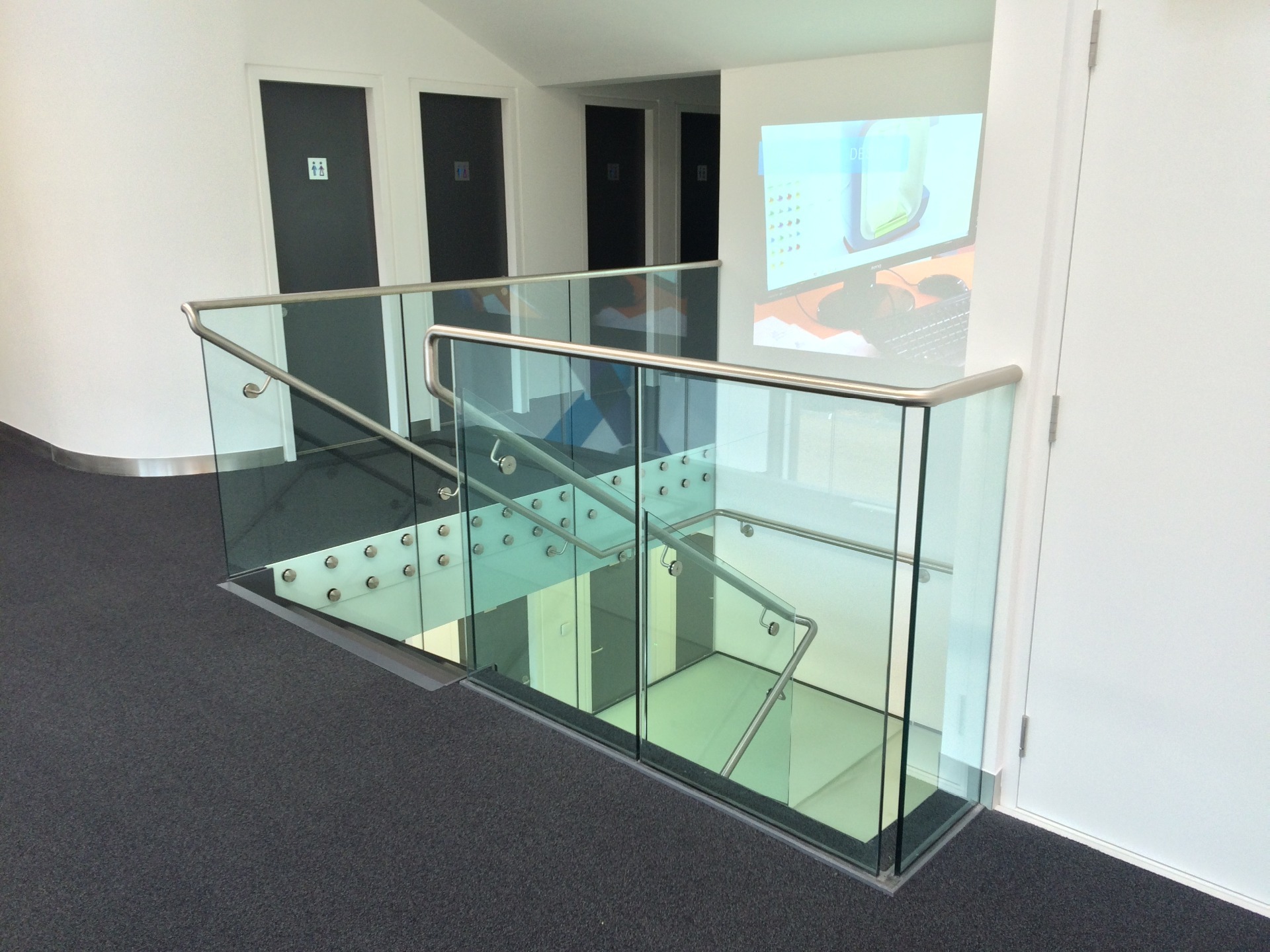 Stainless Steel & Glass Balustrade on Buttons